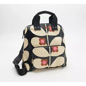 Orla Kiely Buddy Wild Rose Stem Coated Cotton Small Backpack